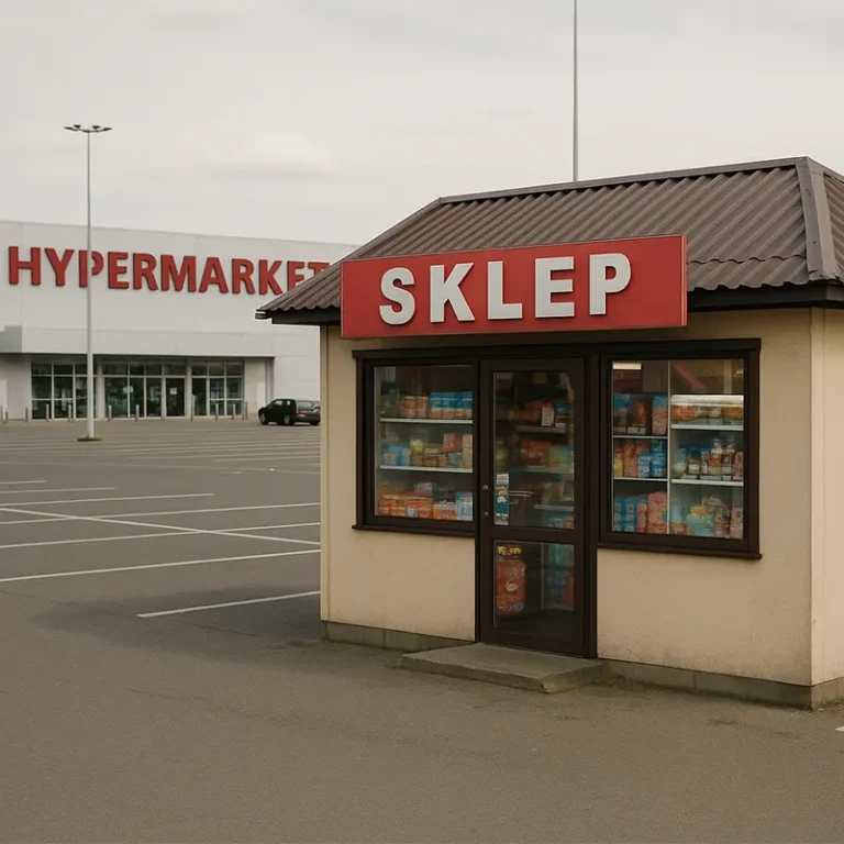 maly-sklep-na-tle-duzego-hiper-marketu